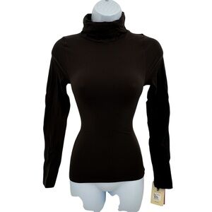 Spanx On Top And In Control Classic Turtleneck Dark Brown Shaping Top Sz Large